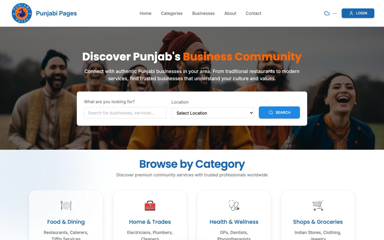 Punjabi Pages website preview